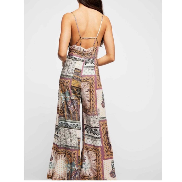 Free People Margarita Patchwork Jumpsuit in Ivory Combo - Picture 8 of 8